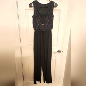 Elegant Jumpsuit black with silver